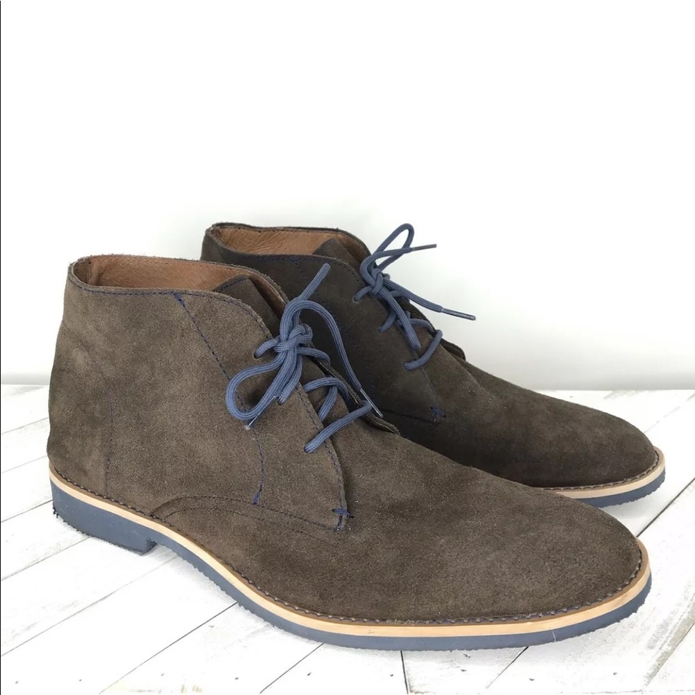JD‎ FISK Mens Fredrick Brown Suede CHUKKA Desert lace up Ankle Boots Size 12
